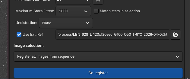 External reference option in Global registration