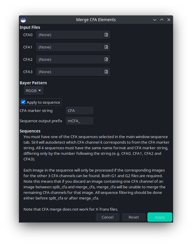 Merge Elements dialog