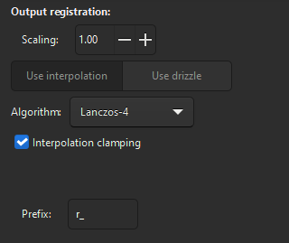 Output registration (interpolation)