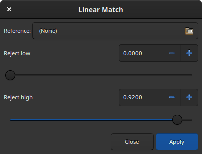 Linear Match dialog